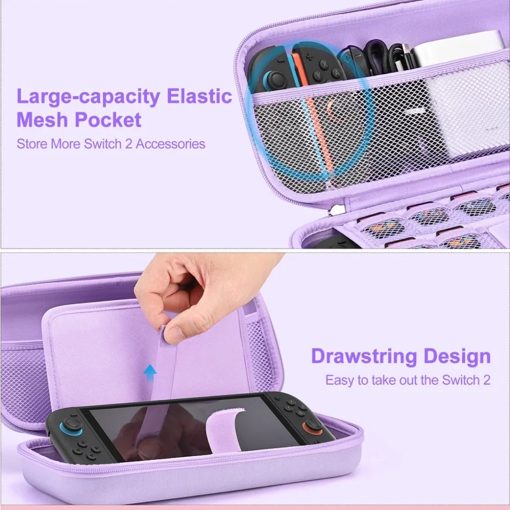innoAura Switch 2 Carrying Case for NS Switch 2 (2025), Purple